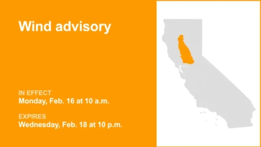 Central Valley Faces Wind Advisory from Monday to Wednesday