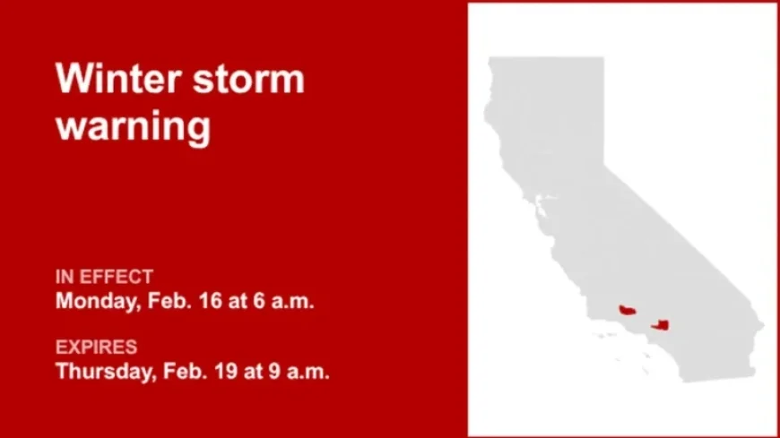 Winter Storm Alert Issued for Northern Ventura and Eastern San Gabriel Mountains