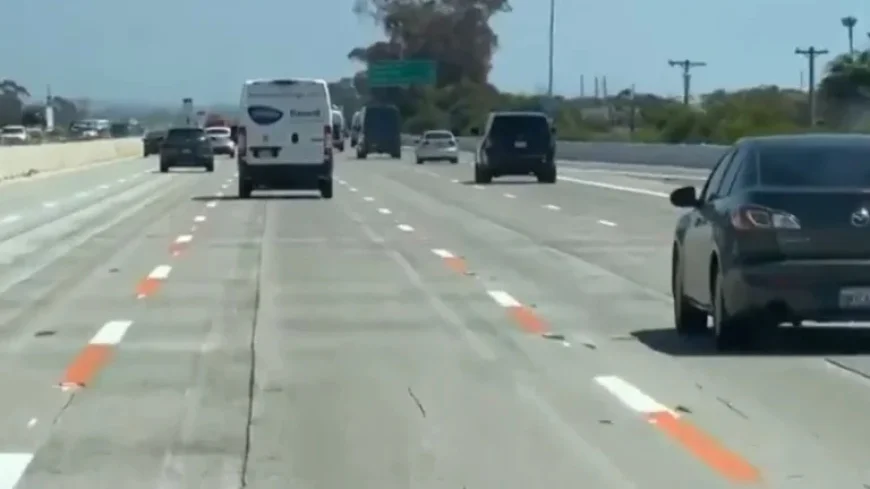 Orange Highway Stripes in California Transform Driving Habits