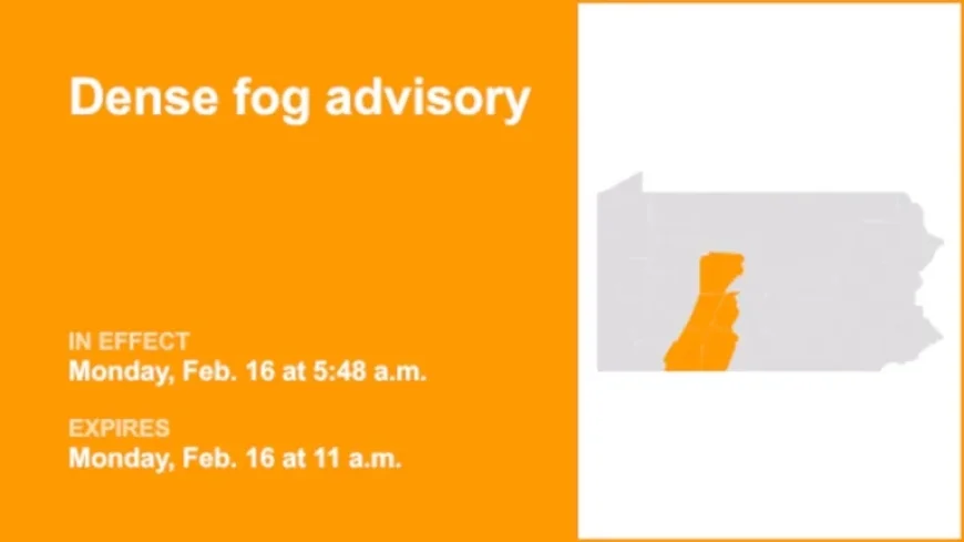 Dense Fog Advisory in Southern Pa.: Visibility Down to 1/4 Mile Until Midday