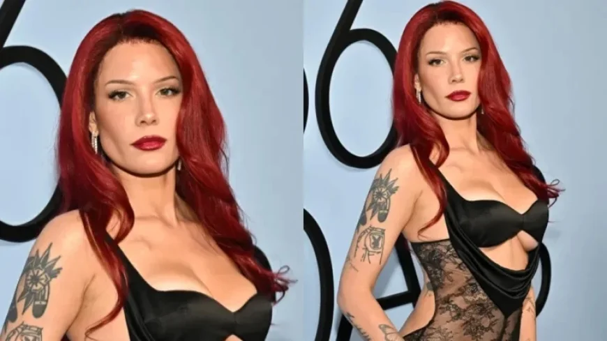 Halsey Dazzles in Gothic Black Lace Outfit