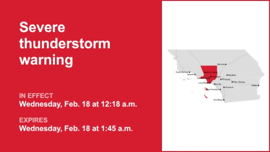 Damaging Winds and Thunderstorms Threaten Los Angeles County Wednesday