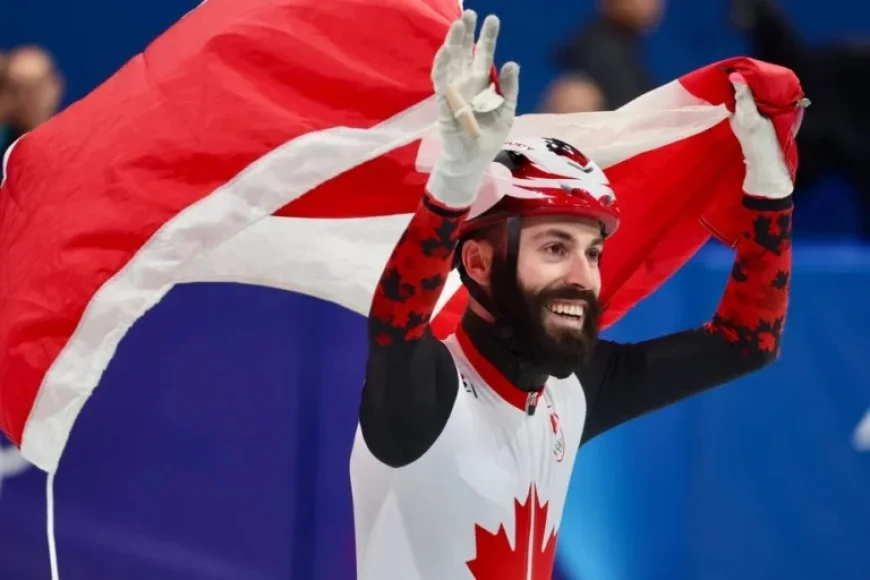 Steven Dubois Wins Olympic Gold in 500m Short Track Speed Skating