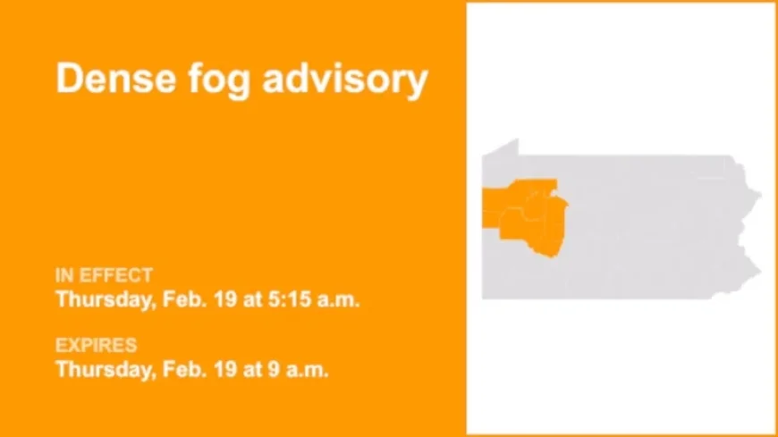 Pennsylvania Faces Dense Fog Advisory: Visibility Down to Quarter Mile