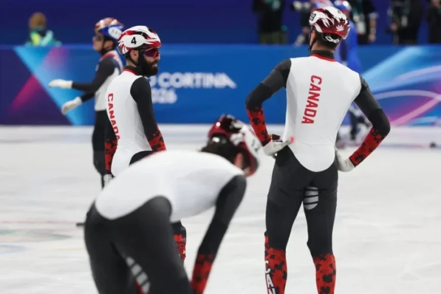 Short Track Speed Skating: Men’s Relay Team Just Misses Podium