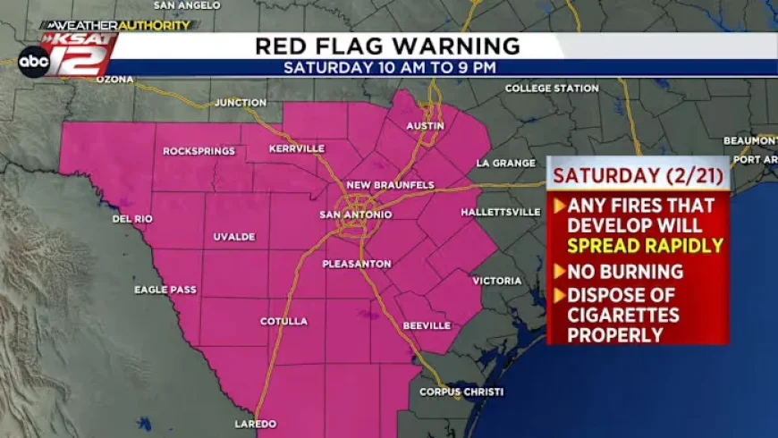 Red Flag Warning Issued: High Fire Danger in San Antonio, Hill Country