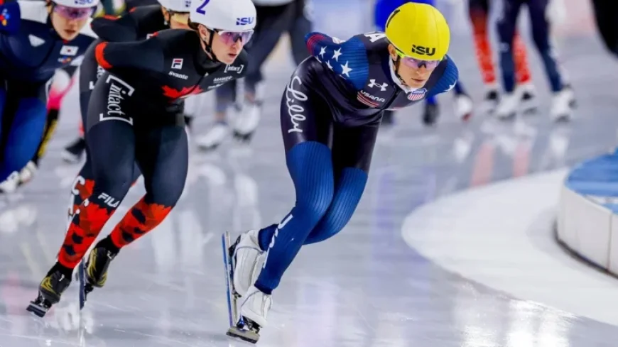 Jordan Stolz, Mia Manganello Compete in Olympic Speed Skating Mass Start Finale