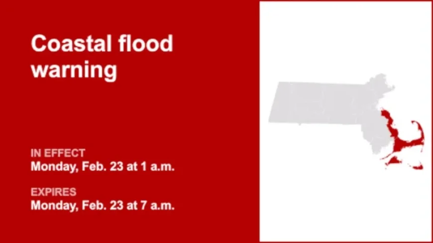 Monday Coastal Flood Warning Issued for Four Massachusetts Counties