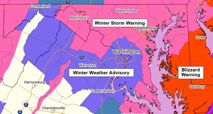 Winter Weather Advisory in DC as storm targets Baltimore and Washington region