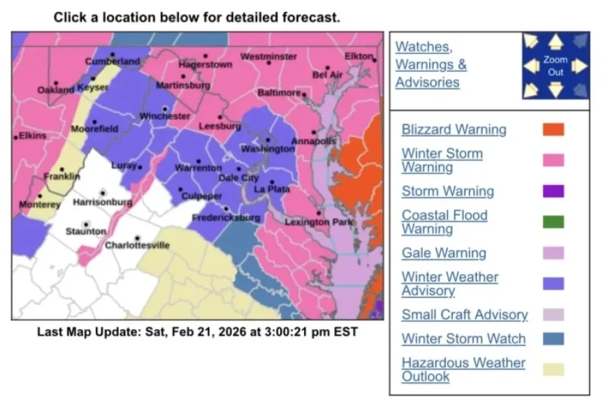 Winter Storm Alert Issued for Sunday Night Snowfall