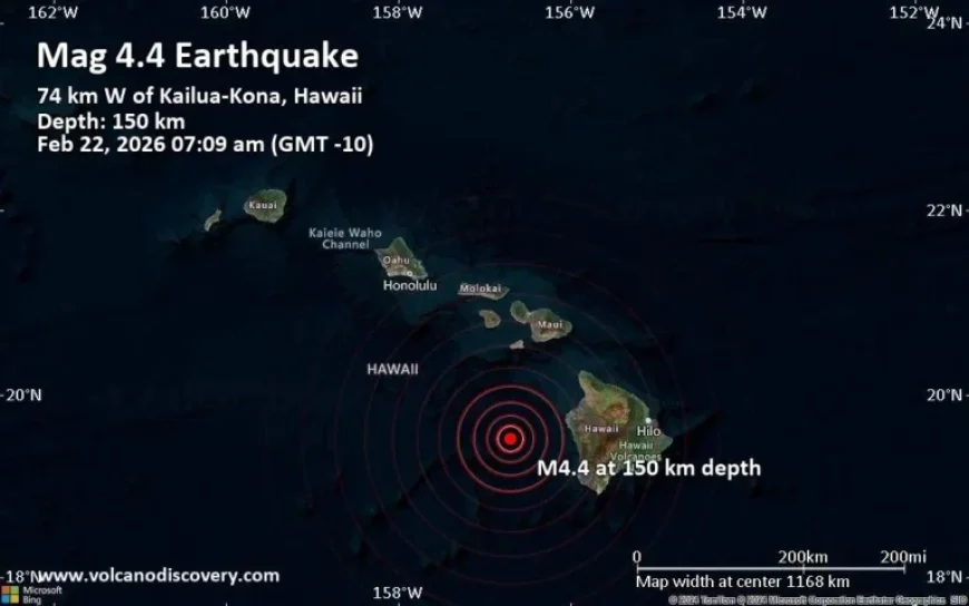 Magnitude 4.4 Earthquake Strikes 46 Miles West of Kailua-Kona, Hawaii
