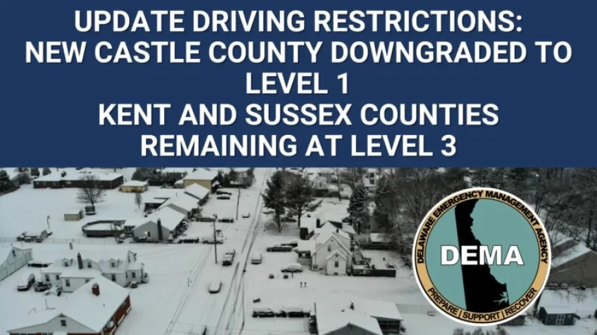 New Castle County Eases Driving Restrictions, Kent and Sussex Stay at Level 3