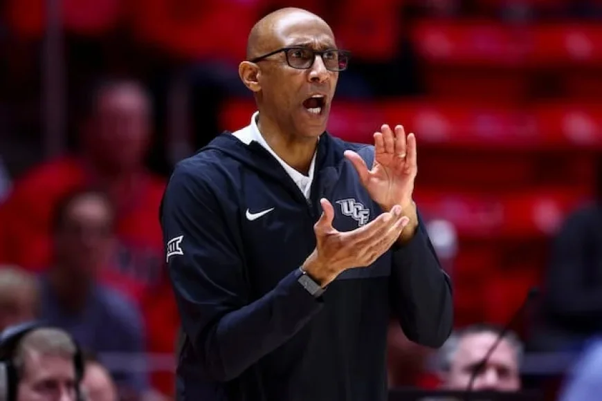 UCF Coach Johnny Dawkins Celebrates Upset Victory Against BYU