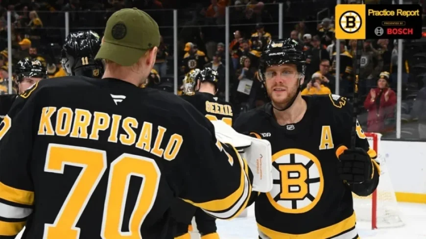 Bruins Olympians Return to Boston, Rejoin Practice Skate