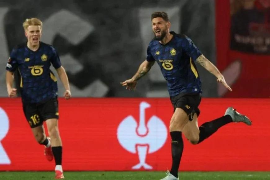 Olivier Giroud Scores for Lille Against Red Star in Europa League