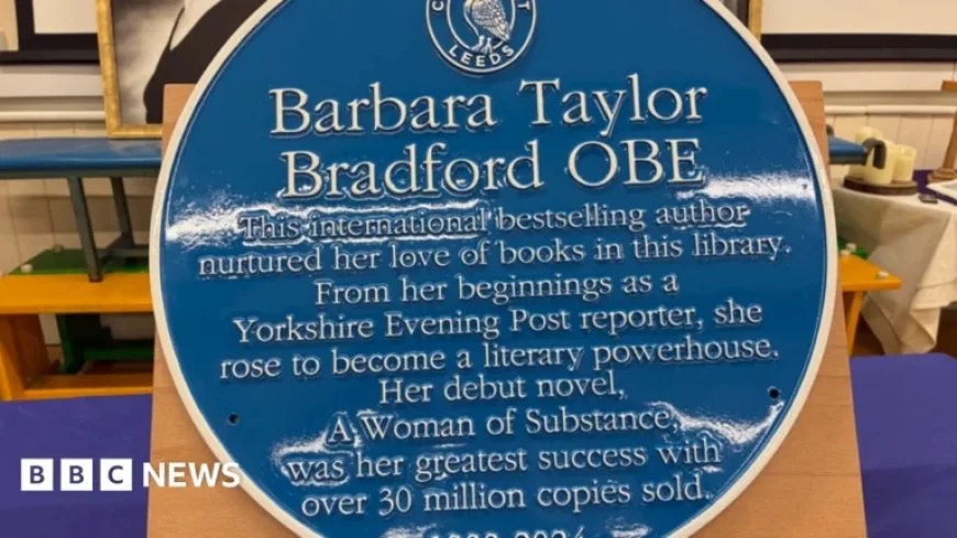 Leeds Honors Author Barbara Taylor Bradford with Commemorative Plaque