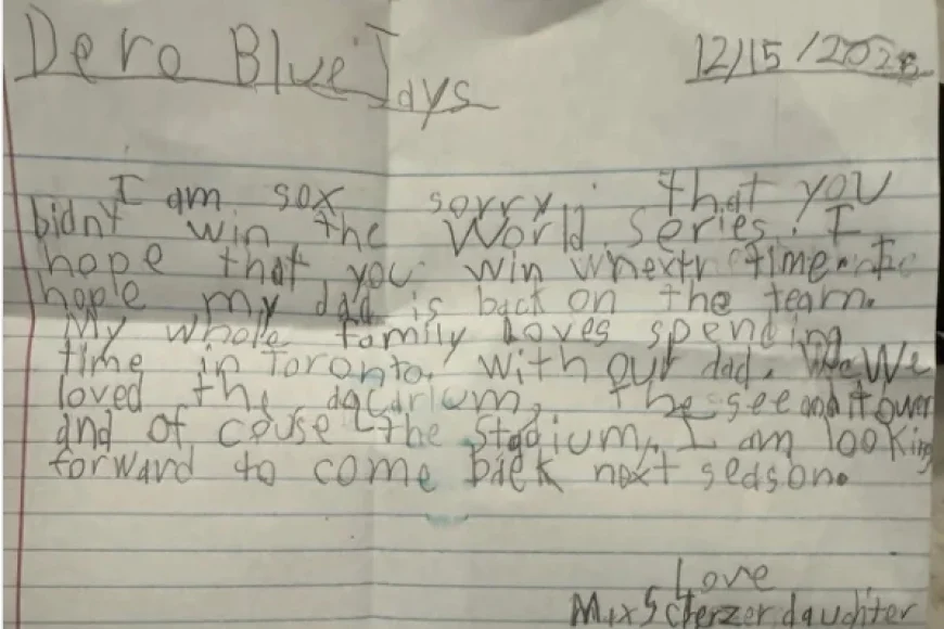 Max Scherzer’s Daughter Pens Heartfelt Letter for Blue Jays Return