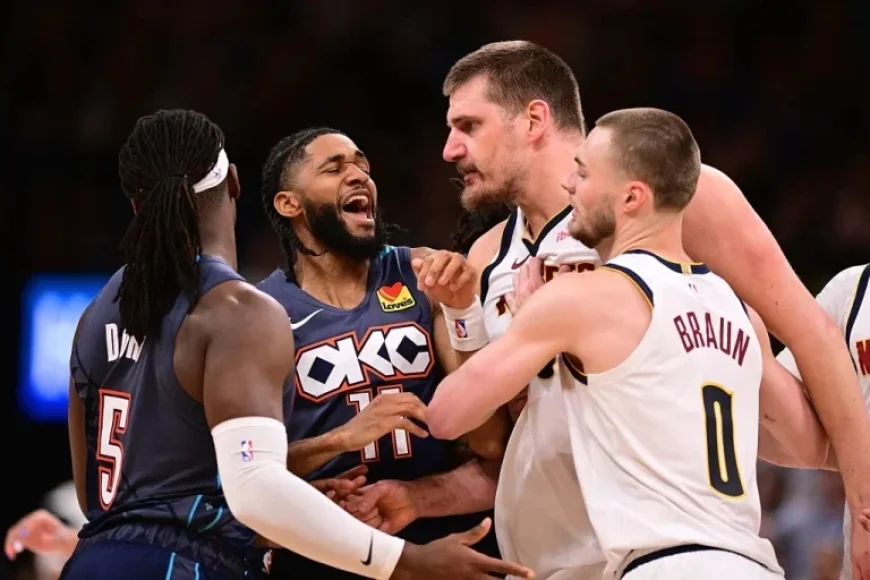 Nikola Jokic Confronts Lu Dort Over Foul in Nuggets-Thunder OT Thriller
