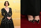 Sarah Paulson Shines at Actor Awards in Metallic Paris Texas Slingbacks