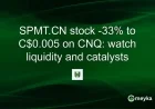 SPMT.CN Plummets 33% to C$0.005 on CNQ: Monitor Liquidity and Catalysts