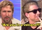 Ryan Gosling Reacts During Desert Interview