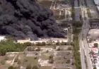 Miami as the 5-alarm warehouse fire escalates in NW Miami-Dade
