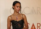 Zoe Saldana’s Lingerie-Inspired Oscar Gown and an Art Deco Necklace That Stole the Spotlight