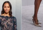Zoe Saldana Pairs Her Second Lace Look of Oscars Night With Saint Laurent Slingbacks at the Vanity Fair Party