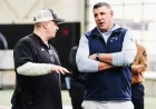 Coach Mike Vrabel Scouts NFL Draft Prospects at Boston College Pro Day