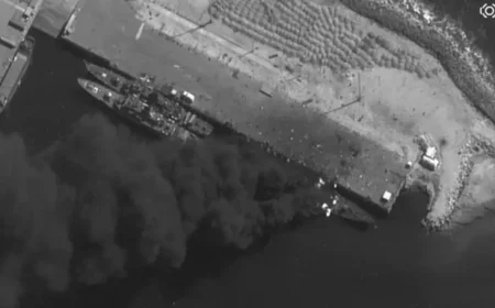 Iranian Warship Burns at Pier After US-Israeli Strikes: Satellite Images Reveal