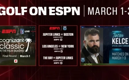 ESPN Launches March with Cognizant Classic, TGL Finale, and Jason Kelce