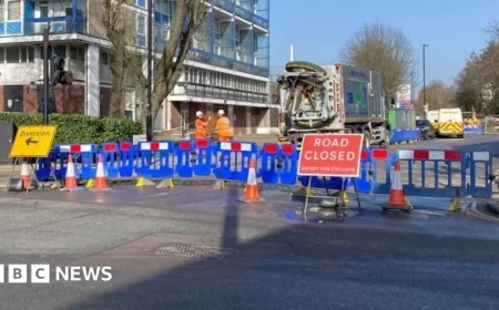 Emergency Repairs Underway for Caledonian Road Burst Water Main