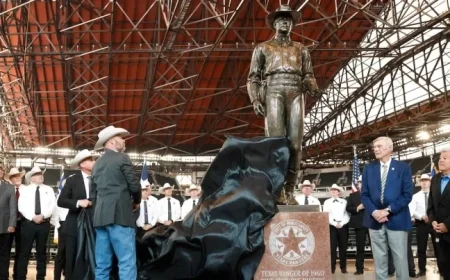 Statue Relocated from Dallas Love Field to Texas Rangers Ballpark