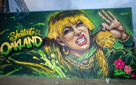 Mural Celebrating Olympian Alysa Liu Unveiled in Oakland’s Temescal District