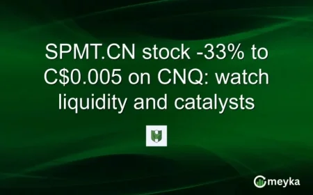 SPMT.CN Plummets 33% to C$0.005 on CNQ: Monitor Liquidity and Catalysts
