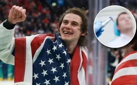 Jack Hughes Showcases His Iconic Toothless Gold Medal Smile