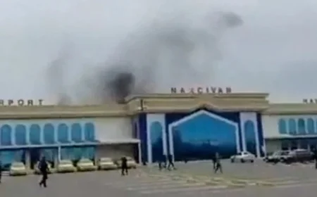 Azerbaijan eyewitness videos reveal suspected Iranian drones struck an airport and nearby school