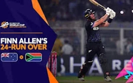 Cricket Live Score: Finn Allen’s 33-ball century and 24 off five balls propel New Zealand into T20 World Cup final