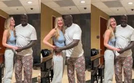 Social Media Reacts to Shaquille O’Neal Meeting World’s Tallest Model Ekaterina Lisina in Playful Video