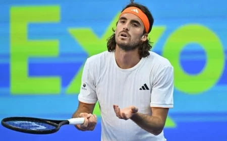 Shapovalov stuns Tsitsipas in Indian Wells opener as former Top-10 clash turns into three-set fight