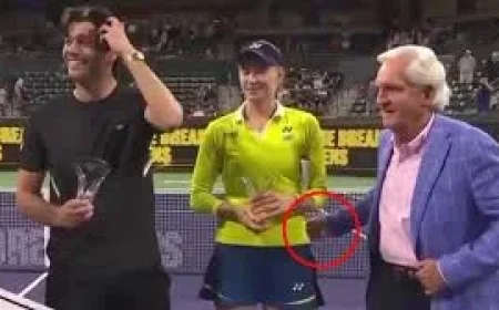 Elena Rybakina’s firm response to unwanted physical contact by a presenter reveals boundary lapse at Indian Wells