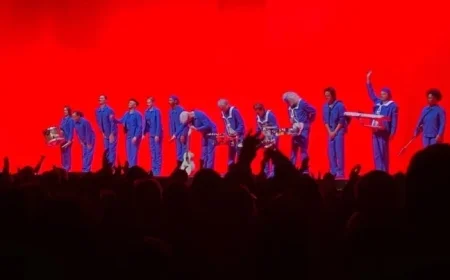David Byrne review — joyous spectacle foregrounds footage of ICE raids