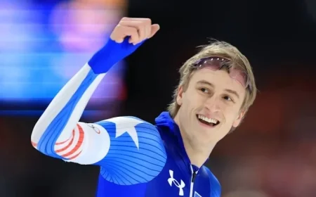 Jordan Stolz Dominates Day 1 of World Allround Speed Skating Championships