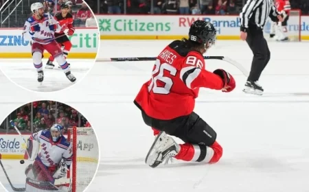 Jack Hughes’ Hat Trick Sinks Rangers in Devils’ Victory