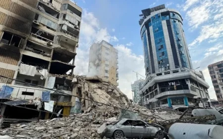 Kuwait: Huge fire engulfs Kuwait City tower as war in the Middle East enters second week — kuwait