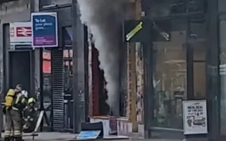 Firefighters tackle blaze near Glasgow Central Station