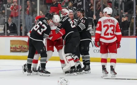 Red Wings face Devils with Larkin sidelined, Faulk set for debut