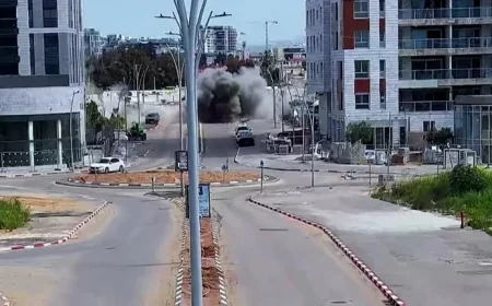 Sound of Impact: CCTV Reveals Moment an Iran Missile Hit Central Israel