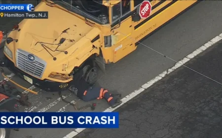 New Jersey crash: School bus and UPS truck collide in Mercer County after Friday morning impact