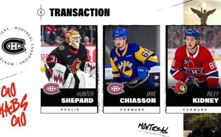Riley Kidney Traded to Senators as Canadiens Acquire Shepard, Chiasson